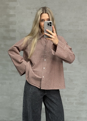 Tinsi check skjorte Sand/Bordeaux Boii Studios